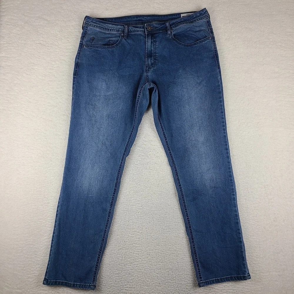 Buffalo David Bitton Jeans Mens 38x32 Blue Axel Slim Stretch Medium Wash Denim *